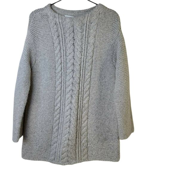 J. Jill Womens Pullover Sweater Ivory Long Sleeve Crew Neck Cable Knit XS - Picture 1 of 6